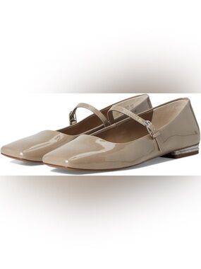 New Without Box Franco Sarto Tinsley Mary Jane Flats Beige Patent Size 9